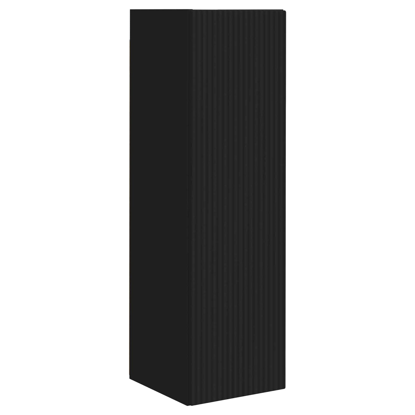 TV Cabinet Set Wall-mounted 3 pcs Black Engineered Wood