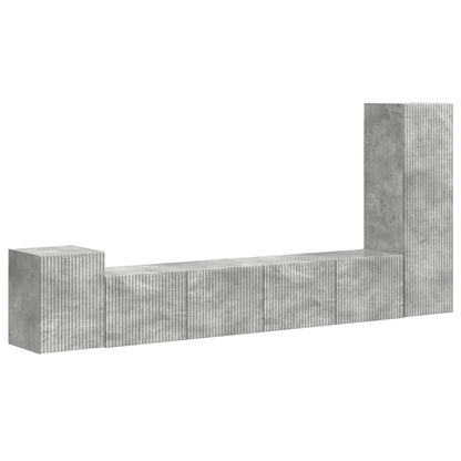 TV Cabinet Set Wall-mounted 3 pcs Concrete Grey Engineered Wood