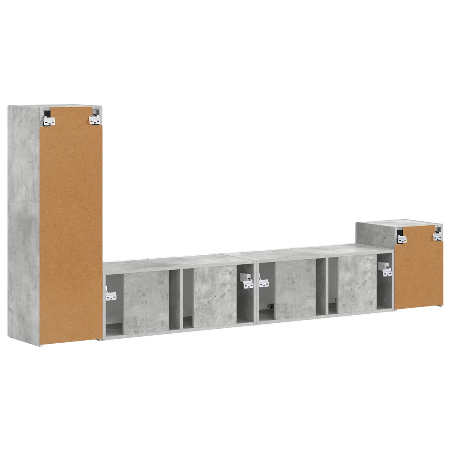 TV Cabinet Set Wall-mounted 3 pcs Concrete Grey Engineered Wood