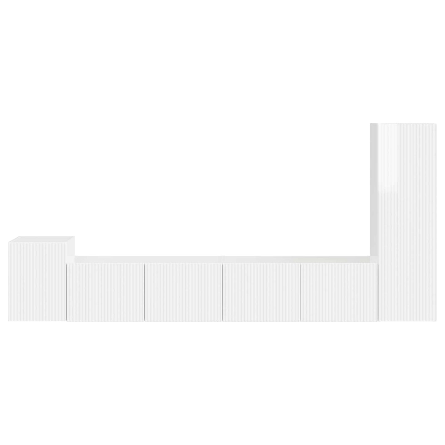 TV Cabinet Set 3 pcs High Gloss White Engineered Wood