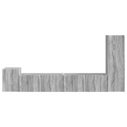 TV Cabinet Set Wall-mounted 3 pcs Grey Sonoma Engineered Wood
