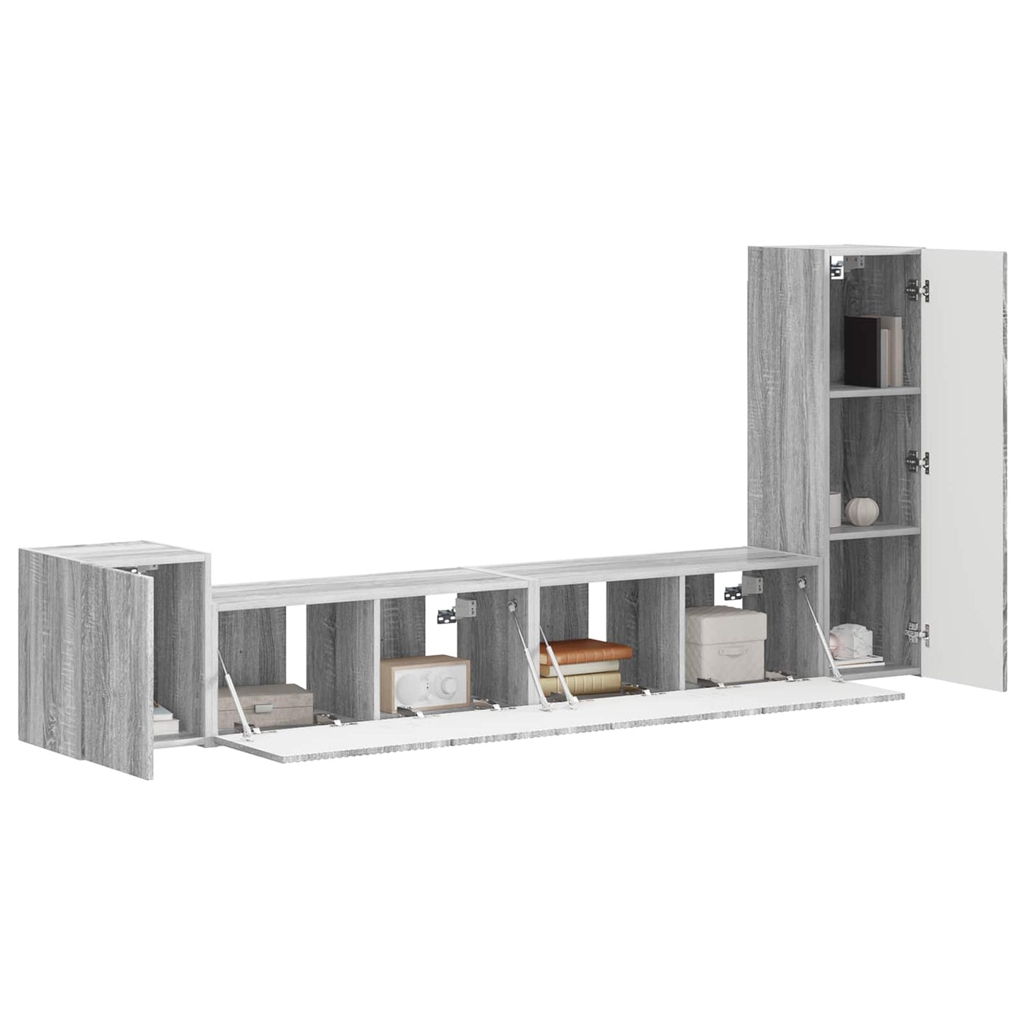 TV Cabinet Set Wall-mounted 3 pcs Grey Sonoma Engineered Wood