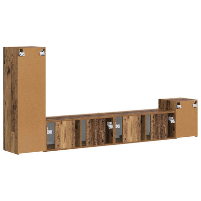 TV Cabinet Set Wall-mounted 3 pcs Old Wood Engineered Wood