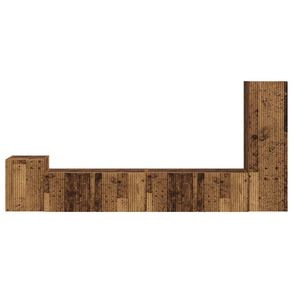 TV Cabinet Set Wall-mounted 3 pcs Old Wood Engineered Wood