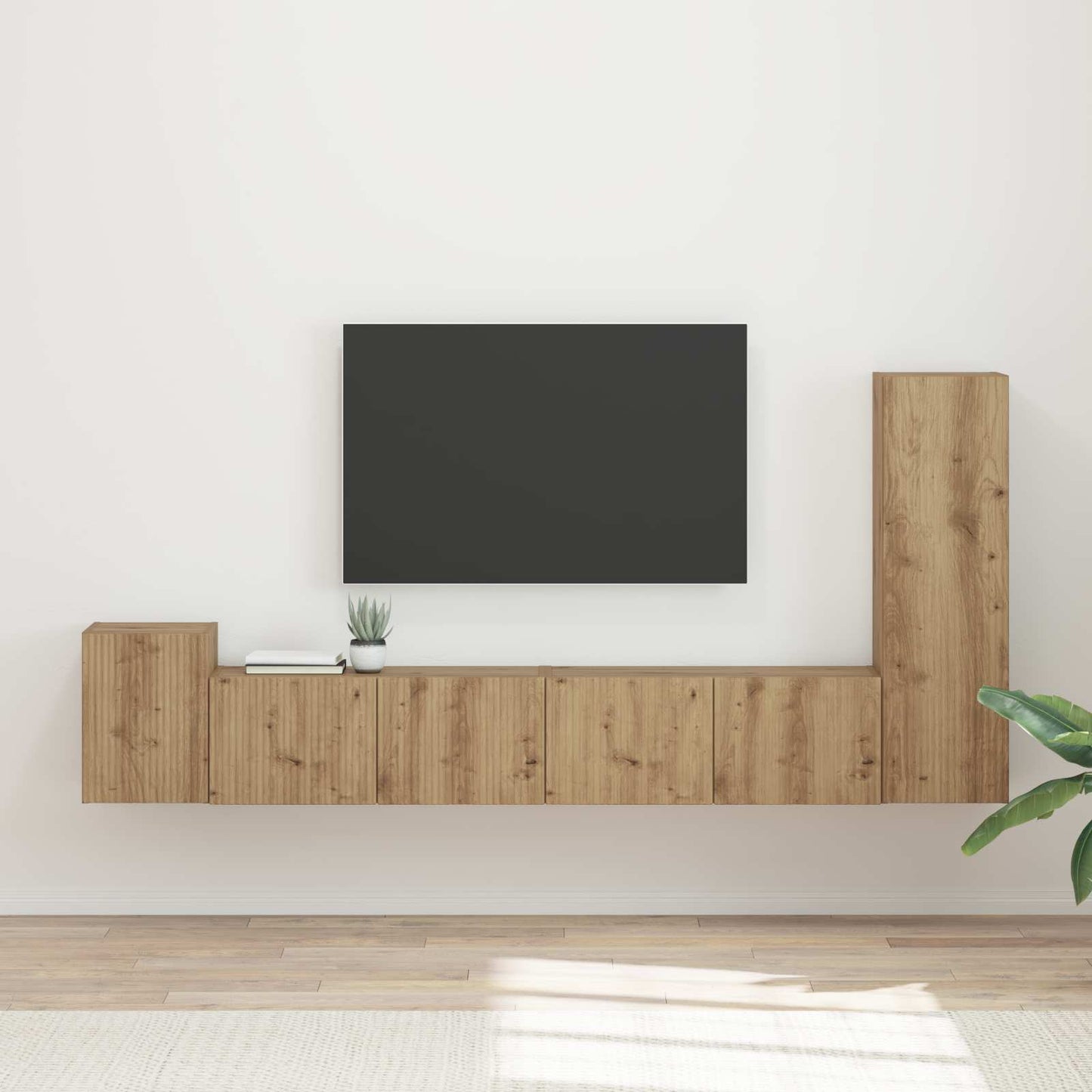 TV Cabinet Set Wall-mounted 3 pcs Artisan Oak Engineered Wood
