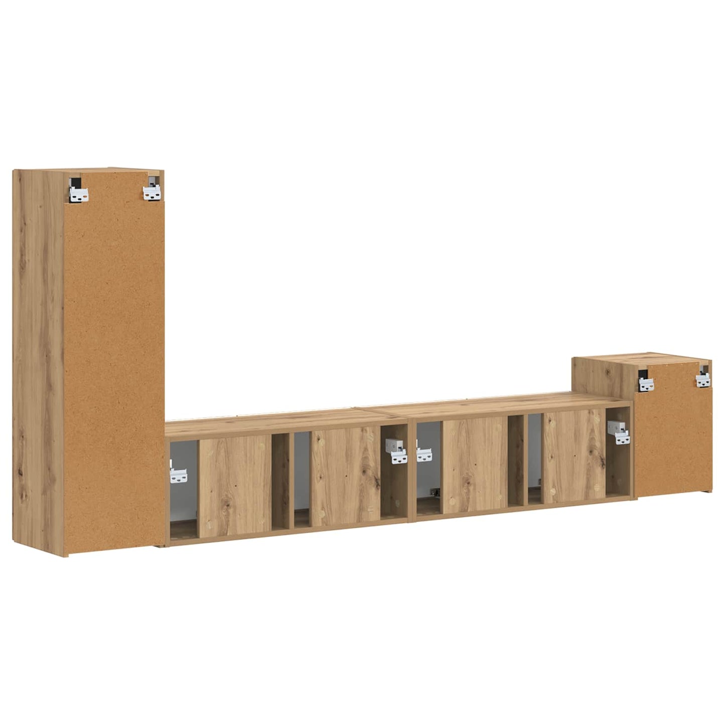 TV Cabinet Set Wall-mounted 3 pcs Artisan Oak Engineered Wood