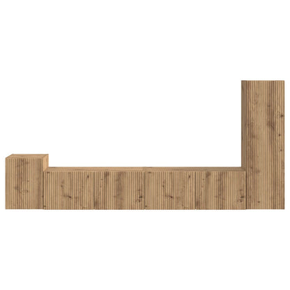 TV Cabinet Set Wall-mounted 3 pcs Artisan Oak Engineered Wood