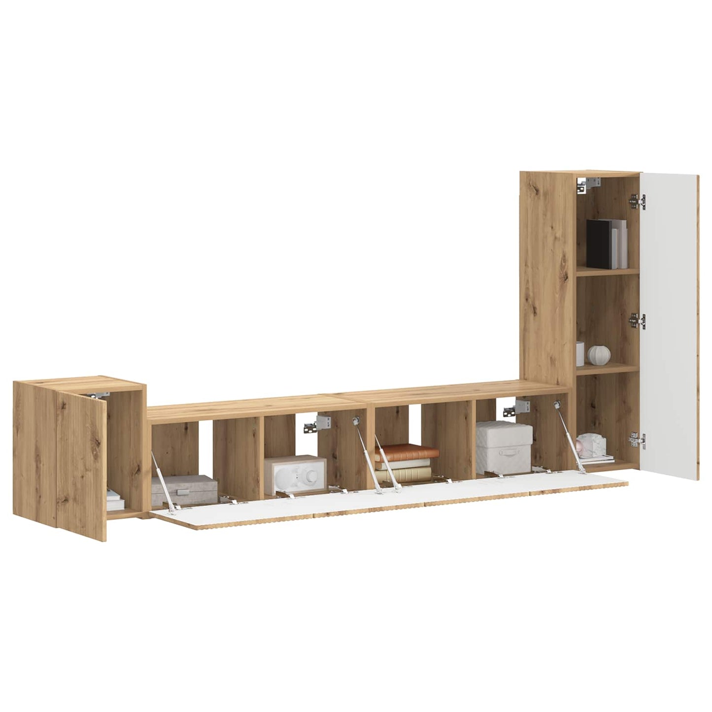 TV Cabinet Set Wall-mounted 3 pcs Artisan Oak Engineered Wood