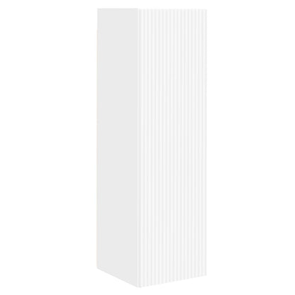 TV Cabinet Set Wall-mounted 4 pcs White Engineered Wood