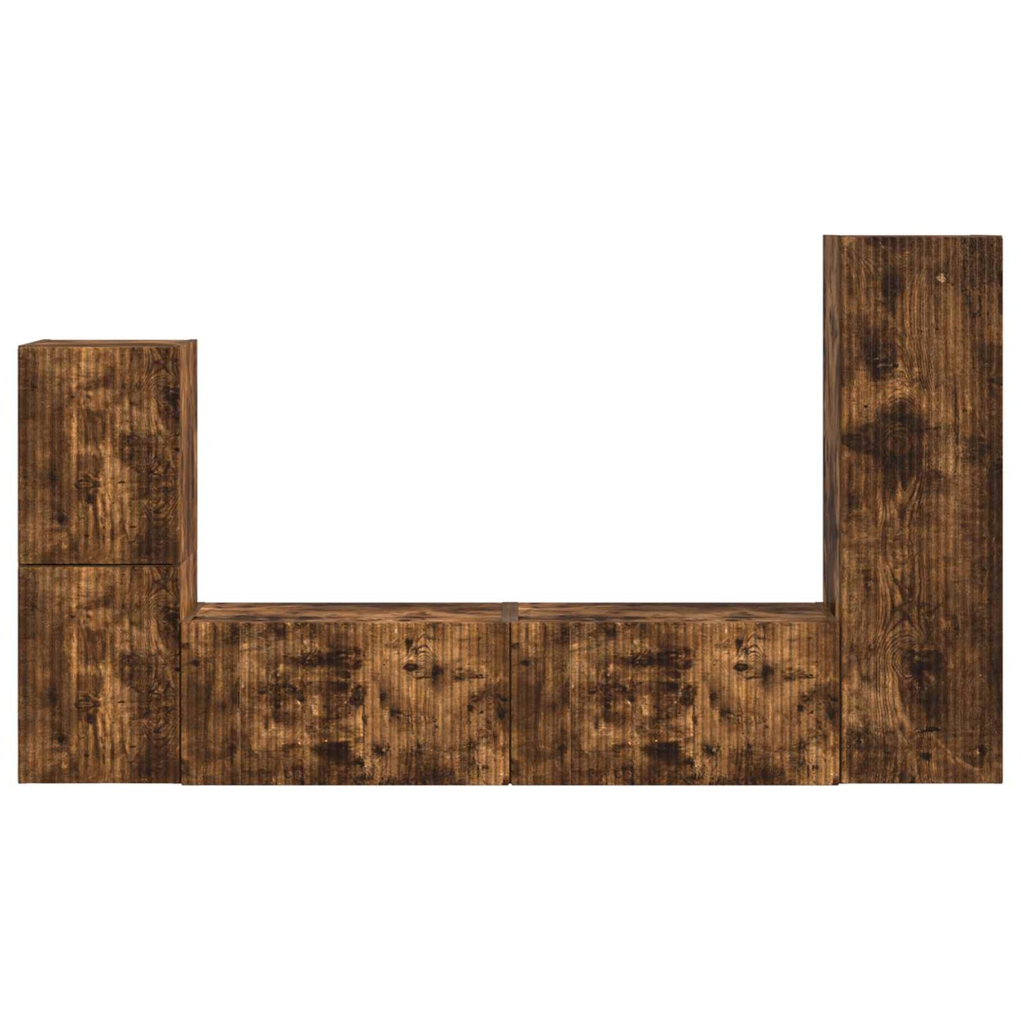 TV Cabinet Set Wall-mounted 4 pcs Smoked Oak Engineered Wood