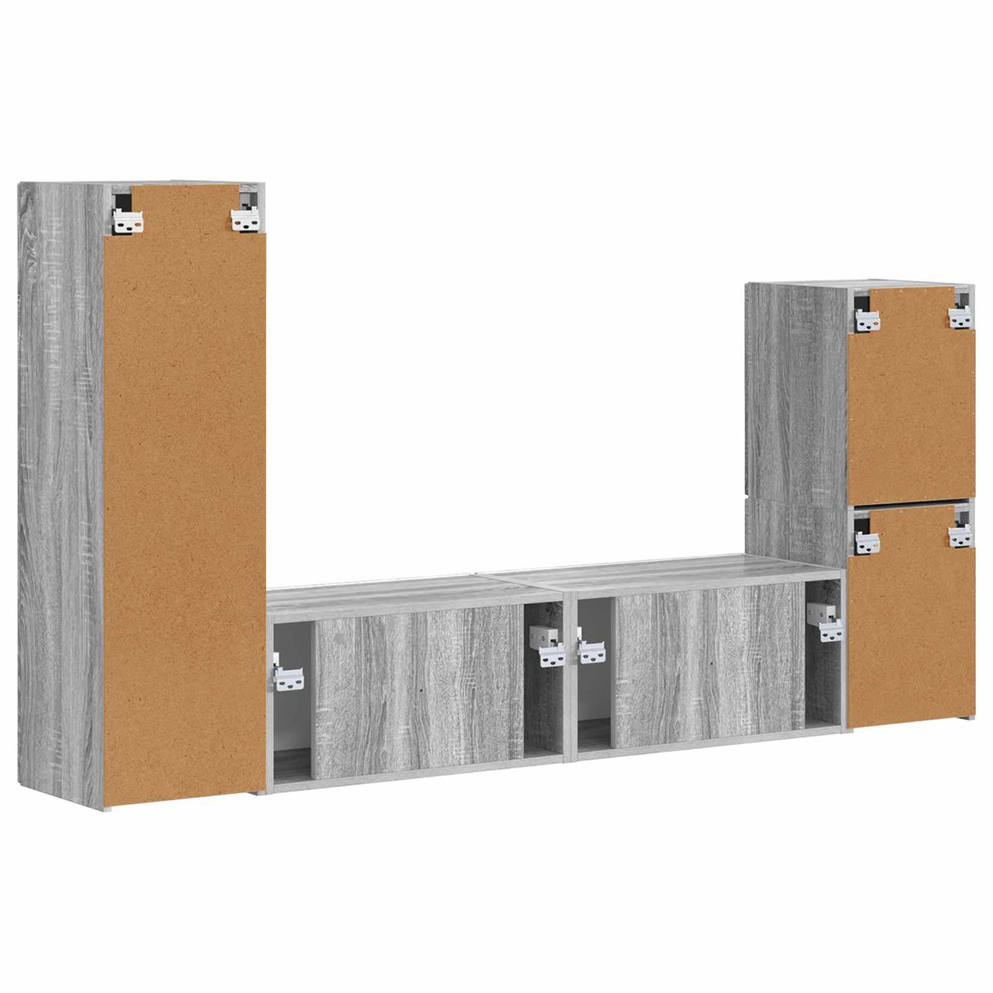 TV Cabinet Set Wall-mounted 4 pcs Grey Sonoma Engineered Wood