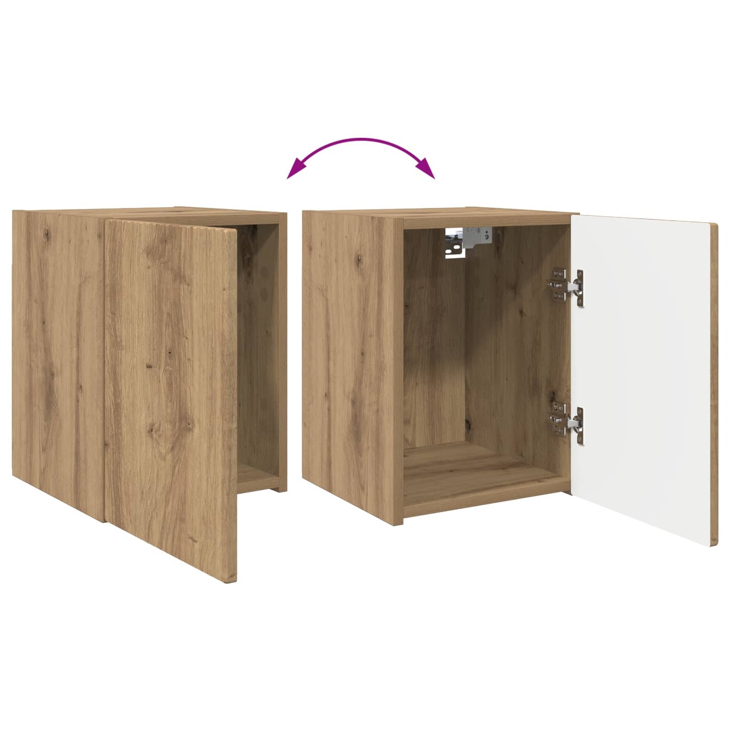 TV Cabinet Set Wall-mounted 4 pcs Artisan Oak Engineered Wood