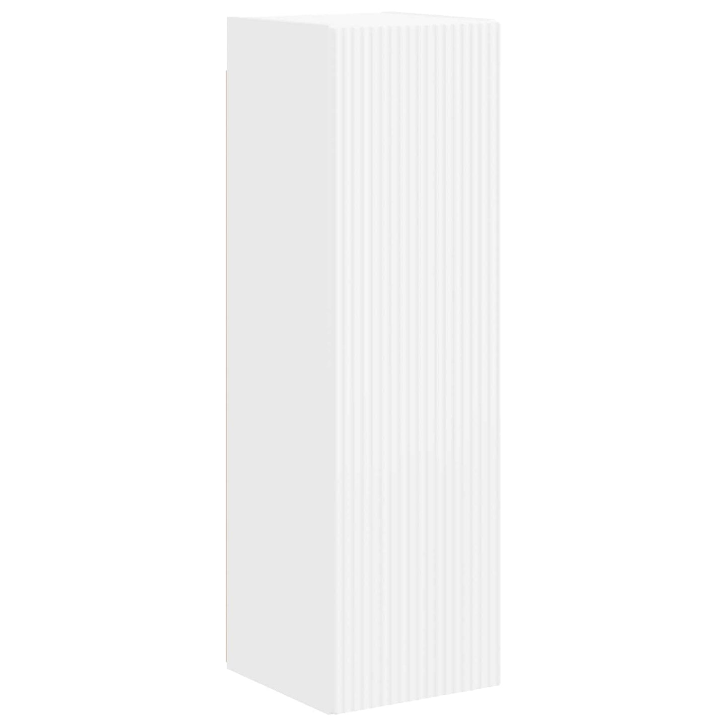 TV Cabinet Set Wall-mounted 4 pcs White Engineered Wood