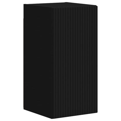 TV Cabinet Set Wall-mounted 4 pcs Black Engineered Wood