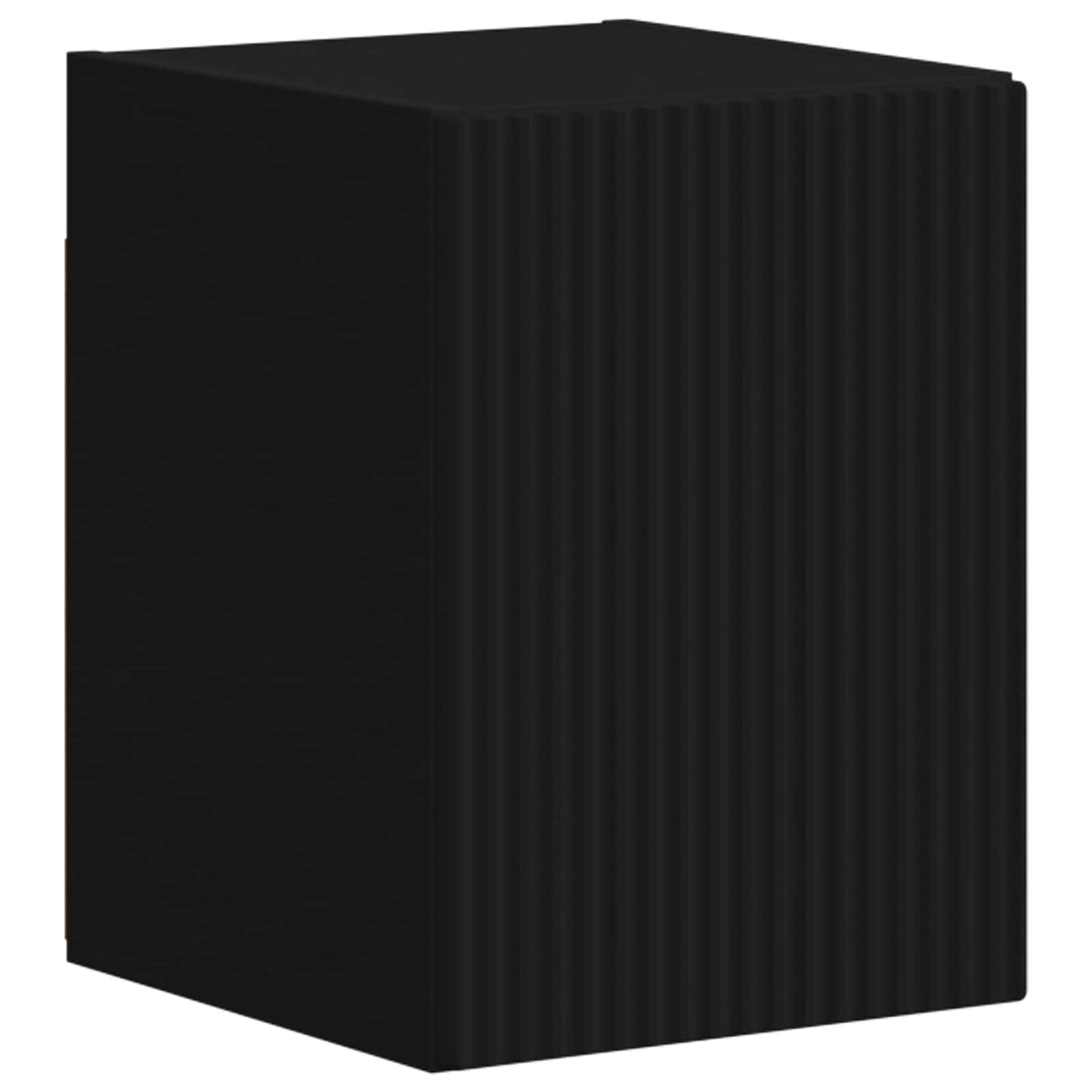 TV Cabinet Set Wall-mounted 4 pcs Black Engineered Wood
