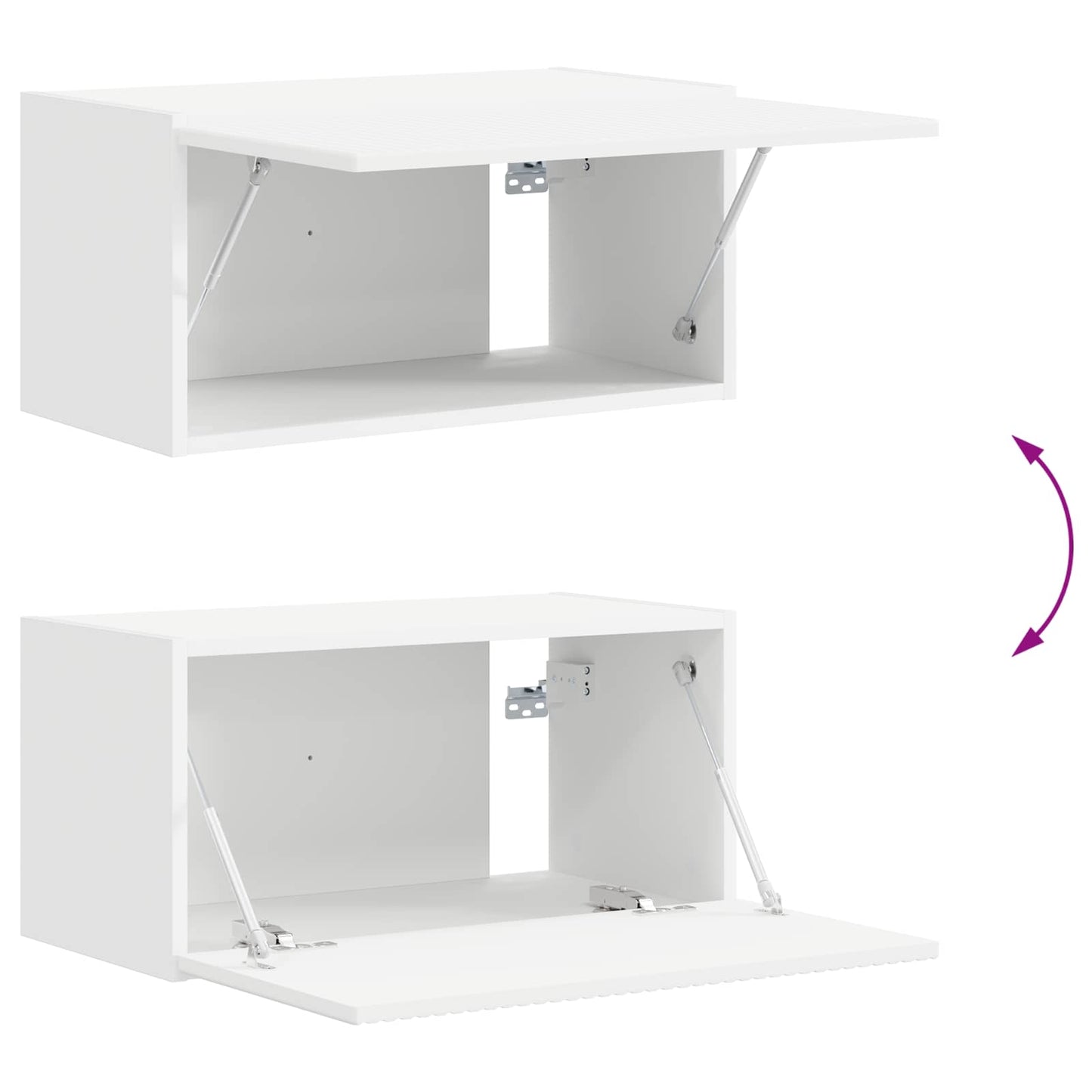TV Cabinet Set Wall-mounted 4 pcs White Engineered Wood