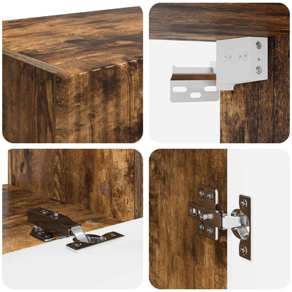 TV Cabinet Set Wall-mounted 4 pcs Smoked Oak Engineered Wood