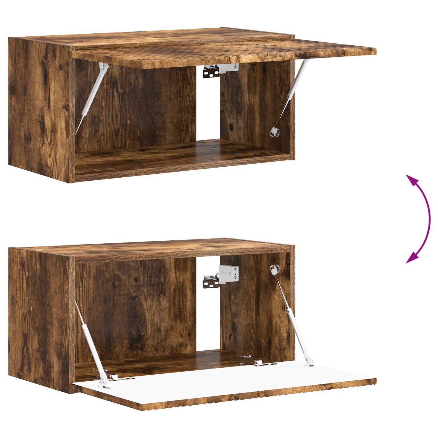 TV Cabinet Set Wall-mounted 4 pcs Smoked Oak Engineered Wood