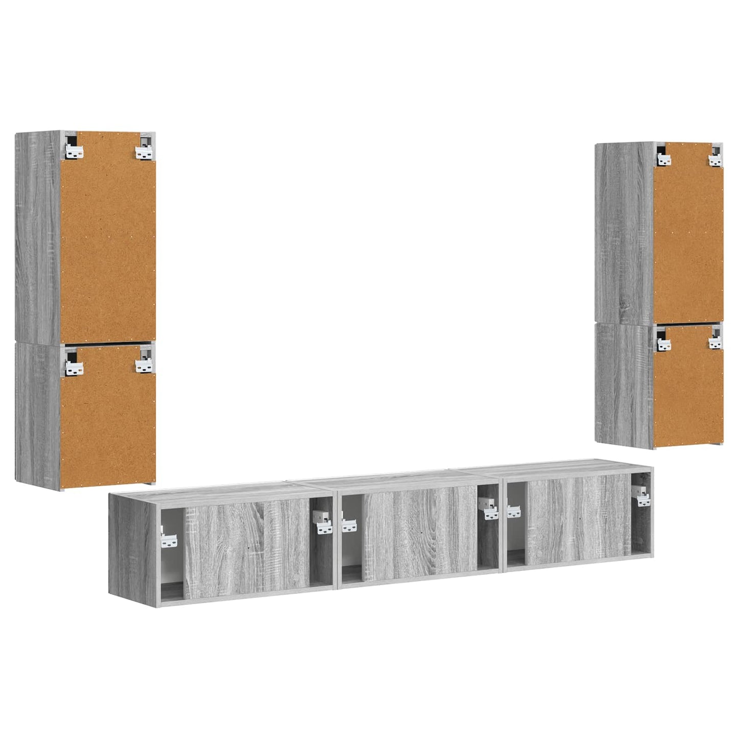 TV Cabinet Set Wall-mounted 4 pcs Grey Sonoma Engineered Wood