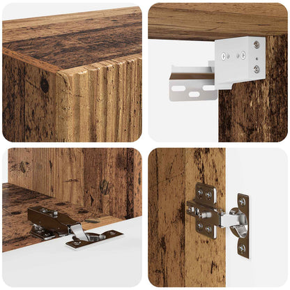 TV Cabinet Set Wall-mounted 4 pcs Old Wood Engineered Wood