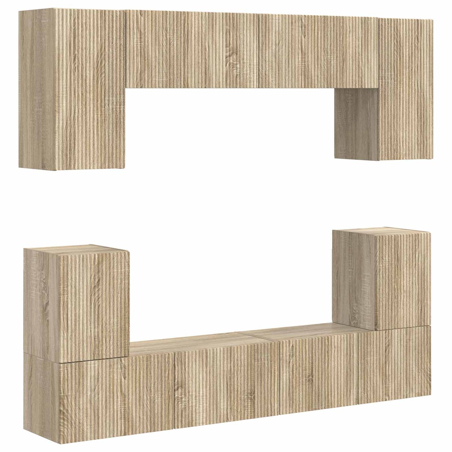 TV Cabinet Set Wall-mounted 5 pcs Sonoma Oak Engineered Wood