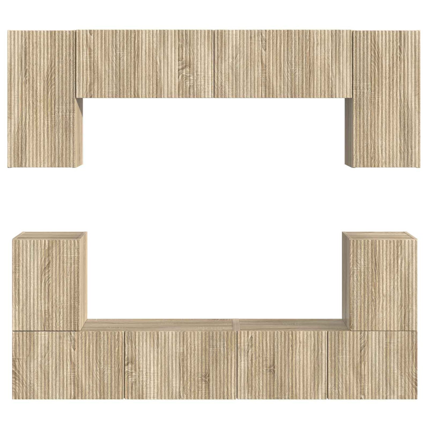 TV Cabinet Set Wall-mounted 5 pcs Sonoma Oak Engineered Wood