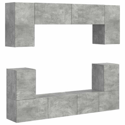 TV Cabinet Set Wall-mounted 5 pcs Concrete Grey Engineered Wood