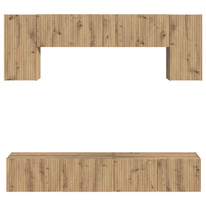 TV Cabinet Set Wall-mounted 5 pcs Concrete Grey Engineered Wood