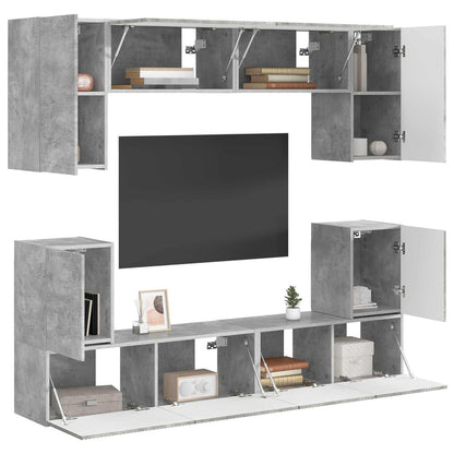 TV Cabinet Set Wall-mounted 5 pcs Concrete Grey Engineered Wood