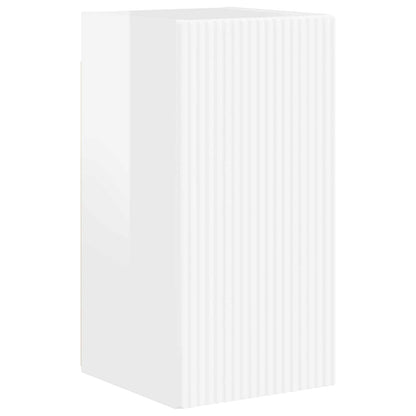 TV Cabinet Set 5 pcs High Gloss White Engineered Wood