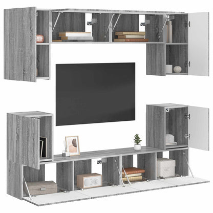 TV Cabinet Set Wall-mounted 5 pcs Grey Sonoma Engineered Wood