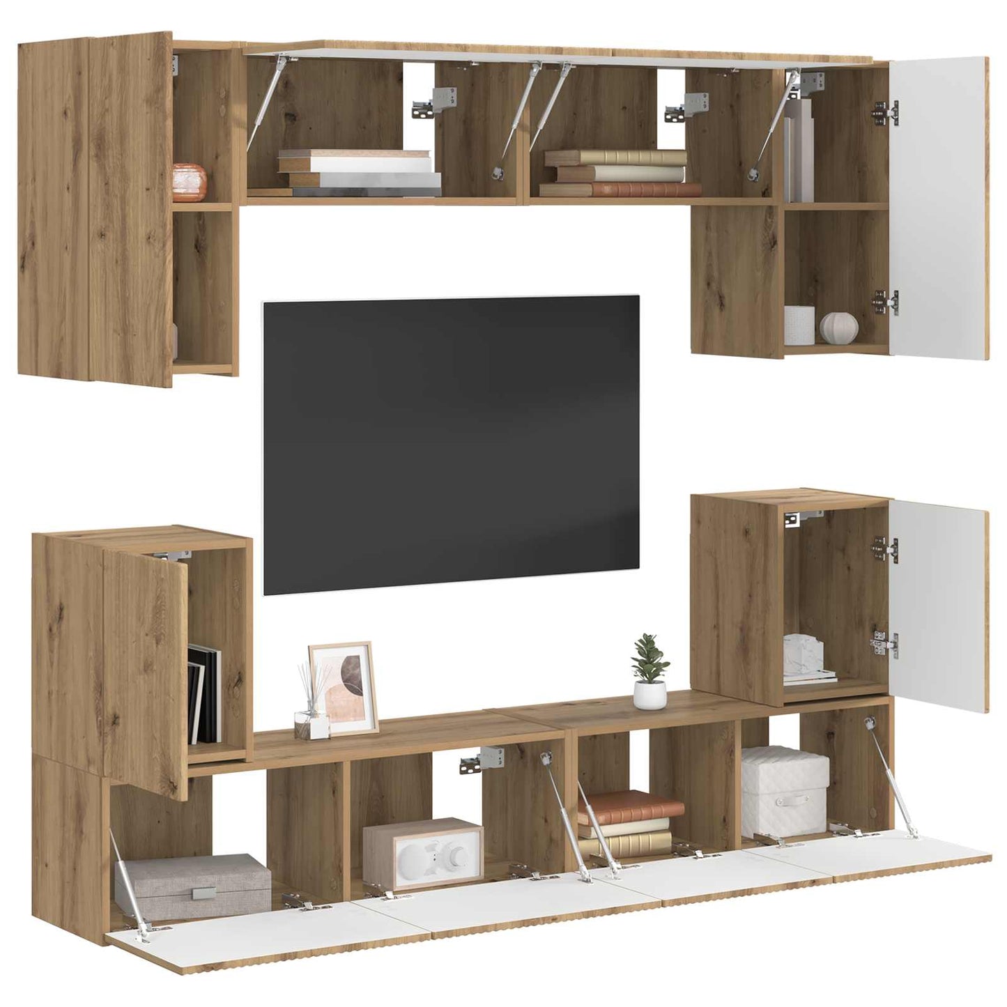 TV Cabinet Set 5 pcs Artisan Oak Engineered Wood