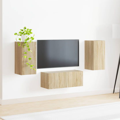 TV Cabinet Set 6 pcs Sonoma Oak Engineered Wood