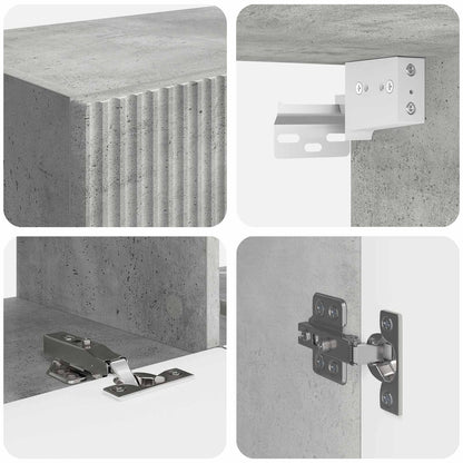 TV Cabinet Set Wall-mounted 6 pcs Concrete Grey Engineered Wood