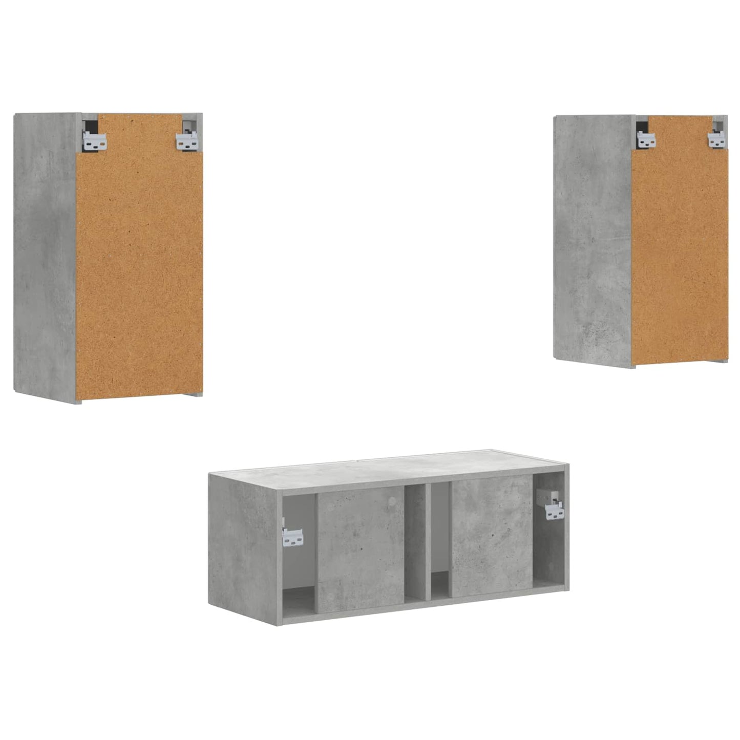 TV Cabinet Set Wall-mounted 6 pcs Concrete Grey Engineered Wood