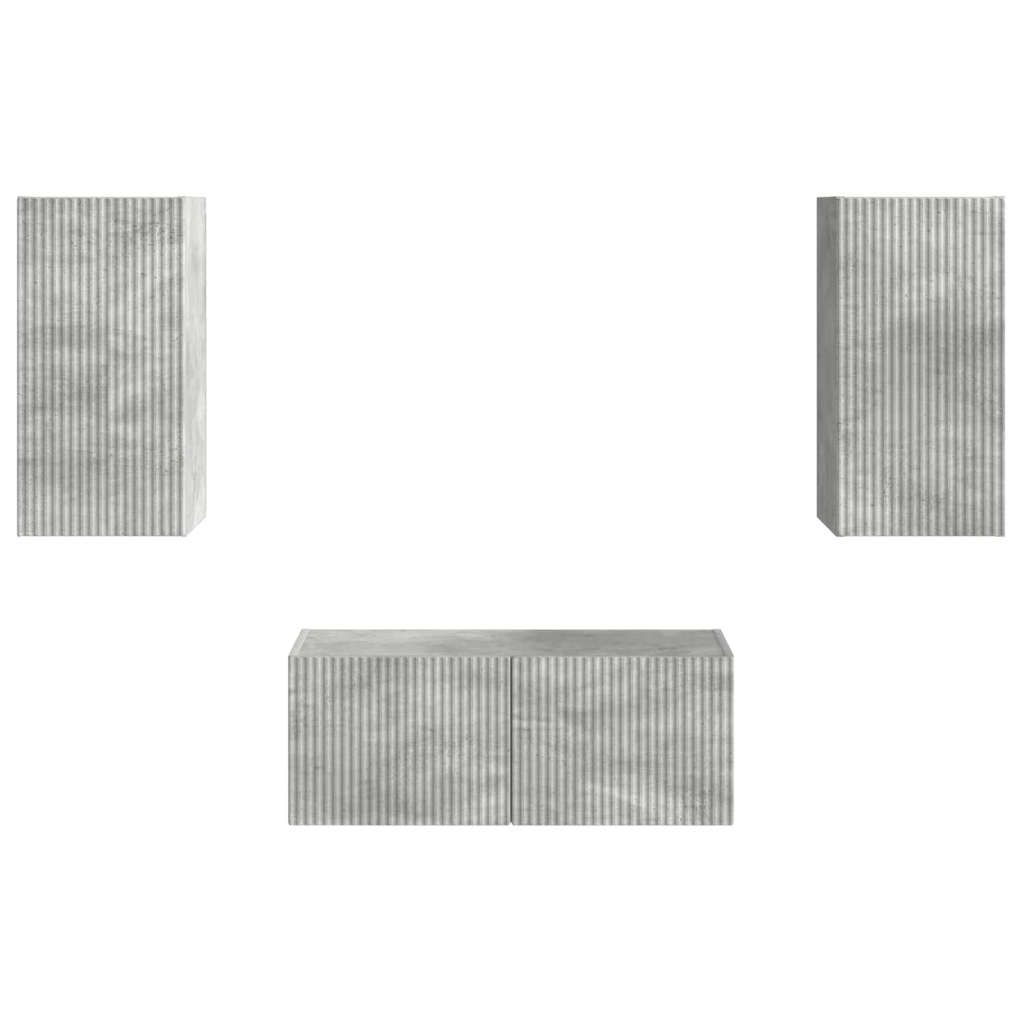 TV Cabinet Set Wall-mounted 6 pcs Concrete Grey Engineered Wood