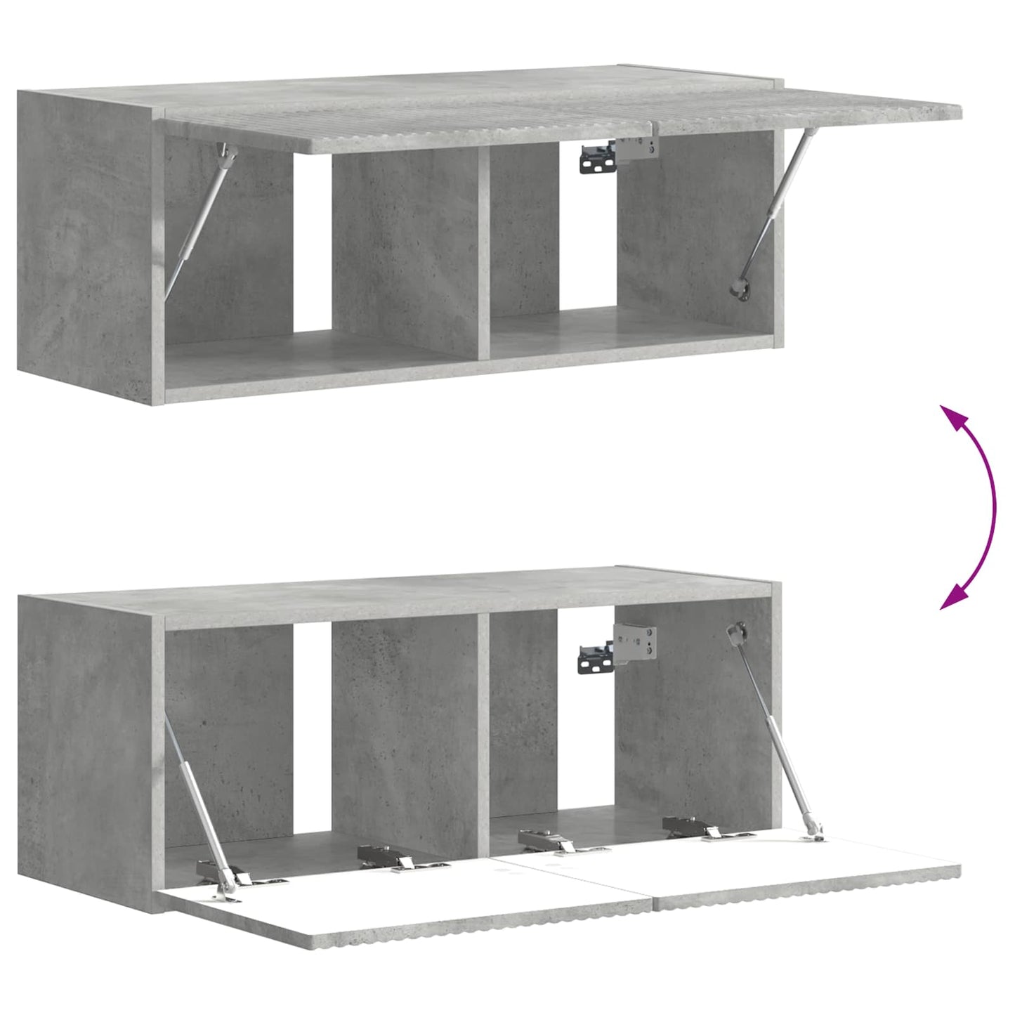 TV Cabinet Set Wall-mounted 6 pcs Concrete Grey Engineered Wood