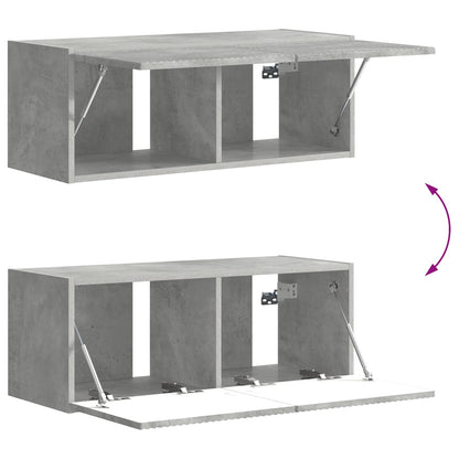 TV Cabinet Set Wall-mounted 6 pcs Concrete Grey Engineered Wood