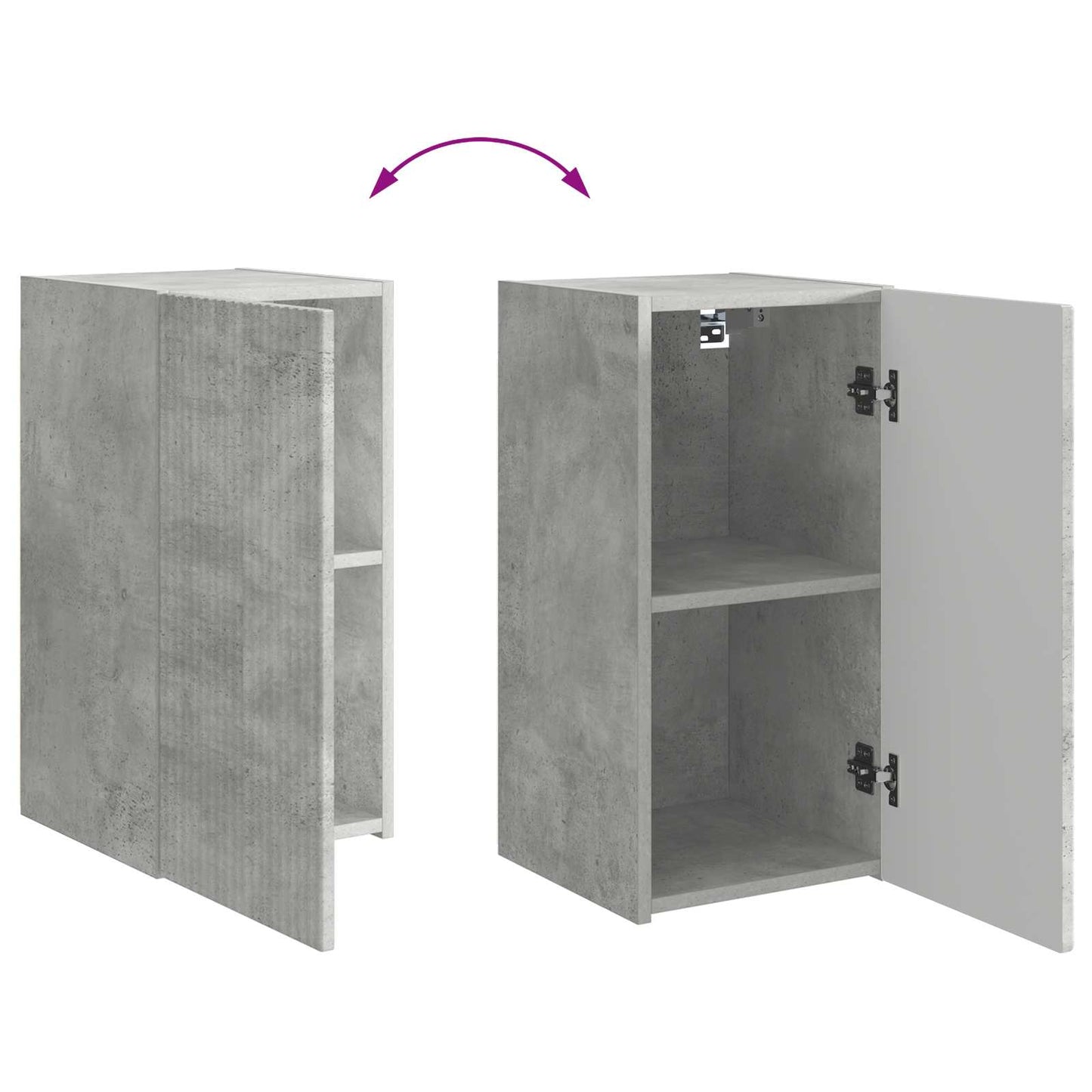 TV Cabinet Set Wall-mounted 6 pcs Concrete Grey Engineered Wood