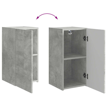 TV Cabinet Set Wall-mounted 6 pcs Concrete Grey Engineered Wood