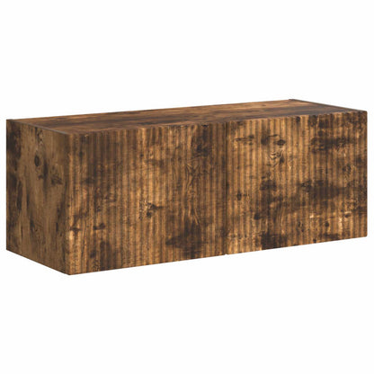 TV Cabinet Set Wall-mounted 6 pcs Smoked Oak Engineered Wood