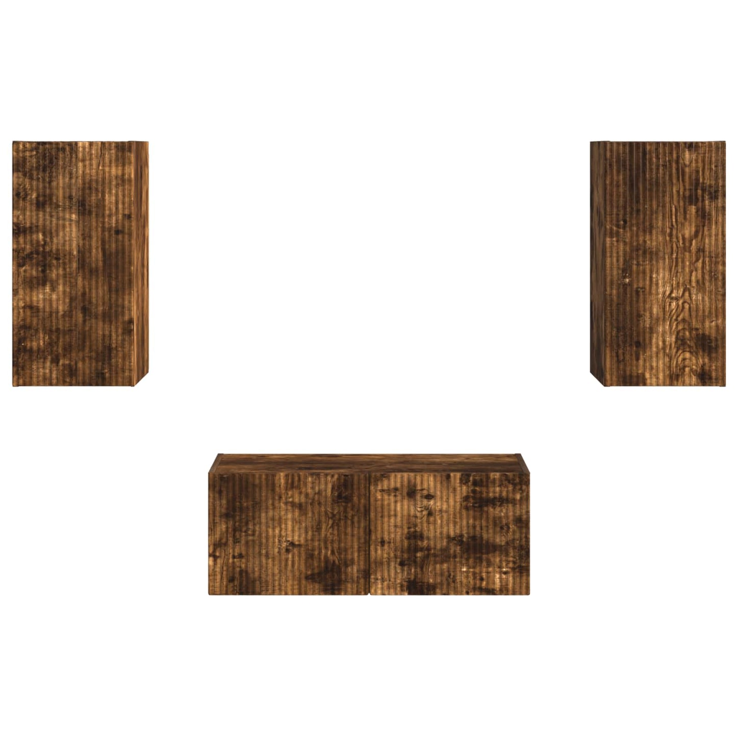 TV Cabinet Set Wall-mounted 6 pcs Smoked Oak Engineered Wood