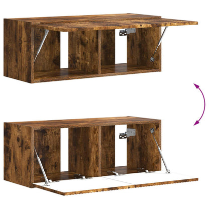 TV Cabinet Set Wall-mounted 6 pcs Smoked Oak Engineered Wood