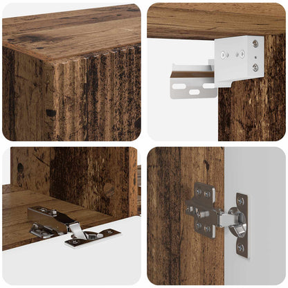 TV Cabinet Set Wall-mounted 6 pcs Old Wood Engineered Wood