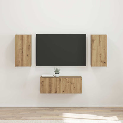 TV Cabinet Set 6 pcs Artisan Oak Engineered Wood