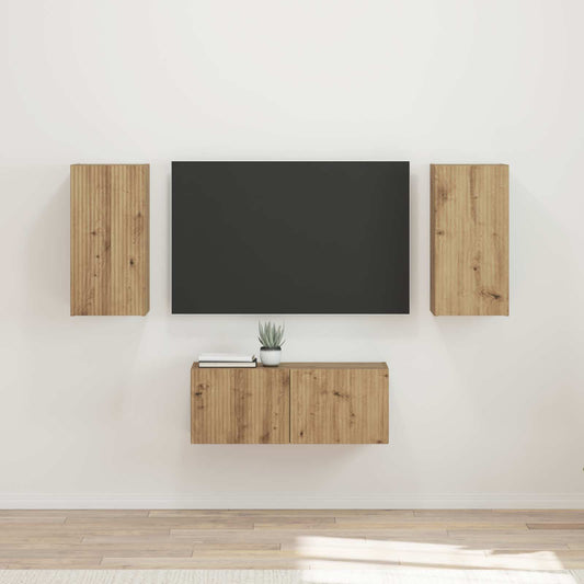 TV Cabinet Set 6 pcs Artisan Oak Engineered Wood