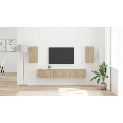 TV Cabinet Set Wall-mounted 5 pcs Sonoma Oak Engineered Wood