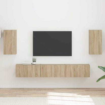 TV Cabinet Set Wall-mounted 5 pcs Sonoma Oak Engineered Wood