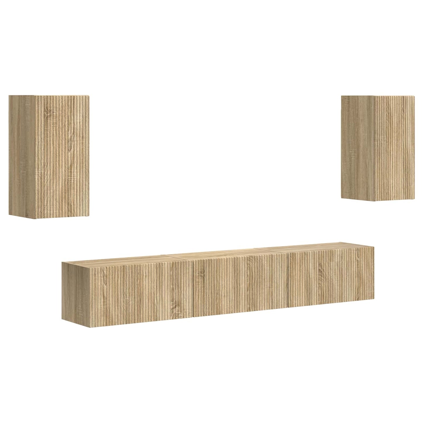 TV Cabinet Set Wall-mounted 5 pcs Sonoma Oak Engineered Wood