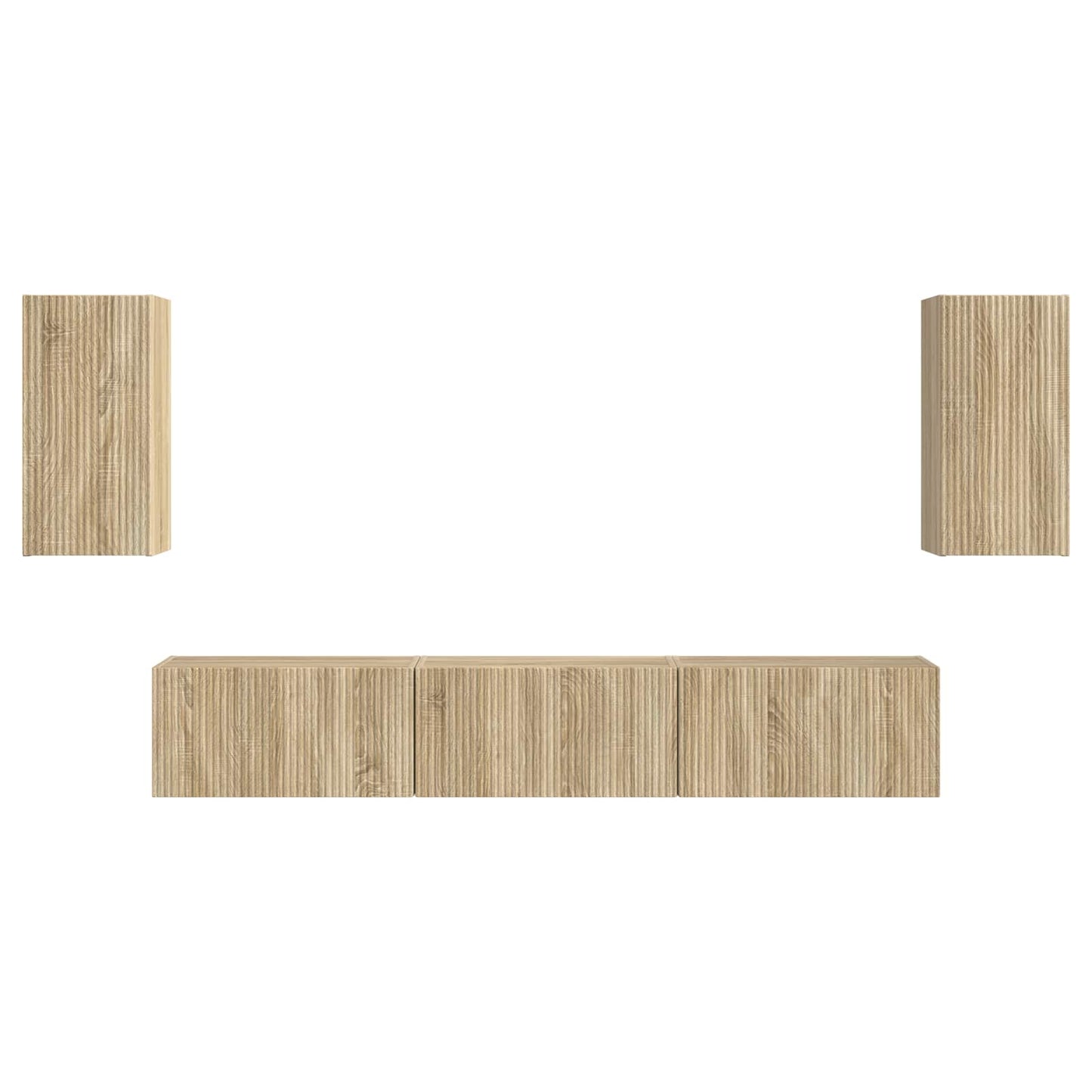 TV Cabinet Set Wall-mounted 5 pcs Sonoma Oak Engineered Wood